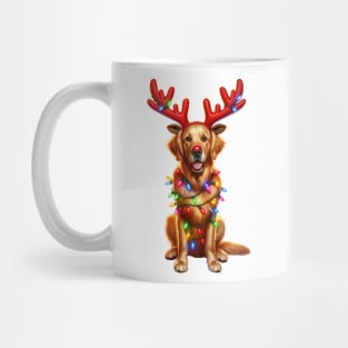 Christmas Red Nose Golden Retriever Dog Mug